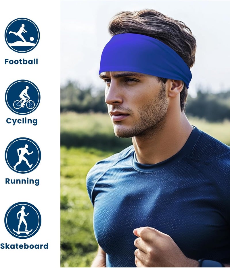 Supeniu Headband for Men & Women, Sweat Wicking Sports Sweatband Headbands, Workout Running Training Yoga Basketball Hairband - Image 3